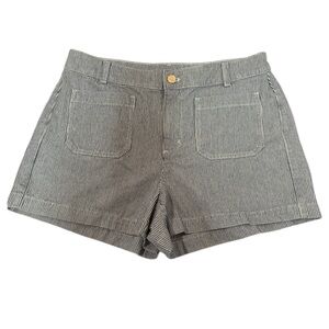 J.Crew Hickory Striped Chino Shorts Size 10 High Rise Nautical Sailor